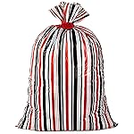 Hallmark 56 Oversized All-Occasion Plastic Gift Bag (Red, Silver and Black Stripes, For You) for Christmas, Valentines Day, Birthdays, Father\'s Day, Baby Showers and Graduations
