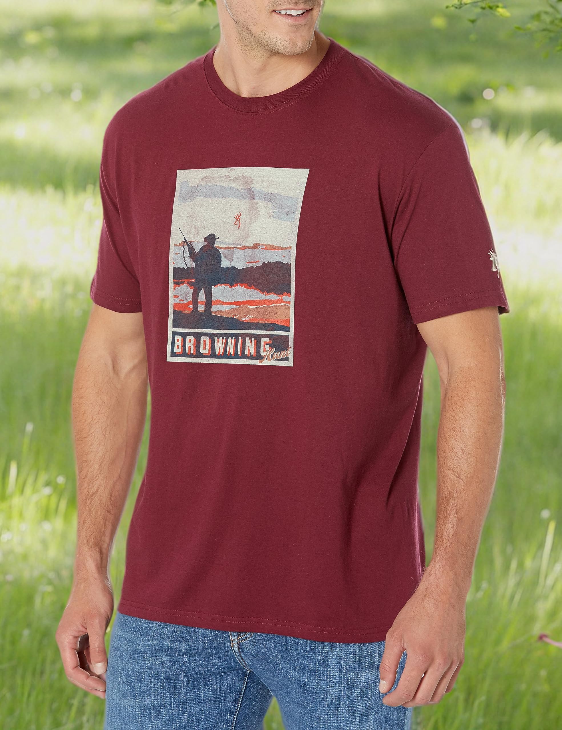 Browning Men's Buckmark Graphic T-Shirt, Hunting Outdoors Short Sleeve