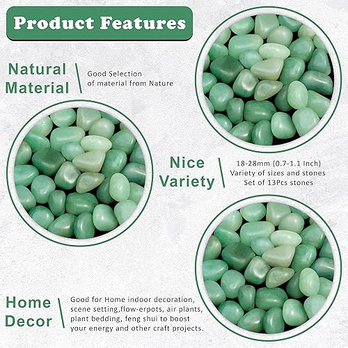 Miniatura 3 de Más de 800 quilates, 13 piezas de piedras y cristales de jade verde a granel para cristales curativos de chakras, reiki, piedras preciosas pulidas,