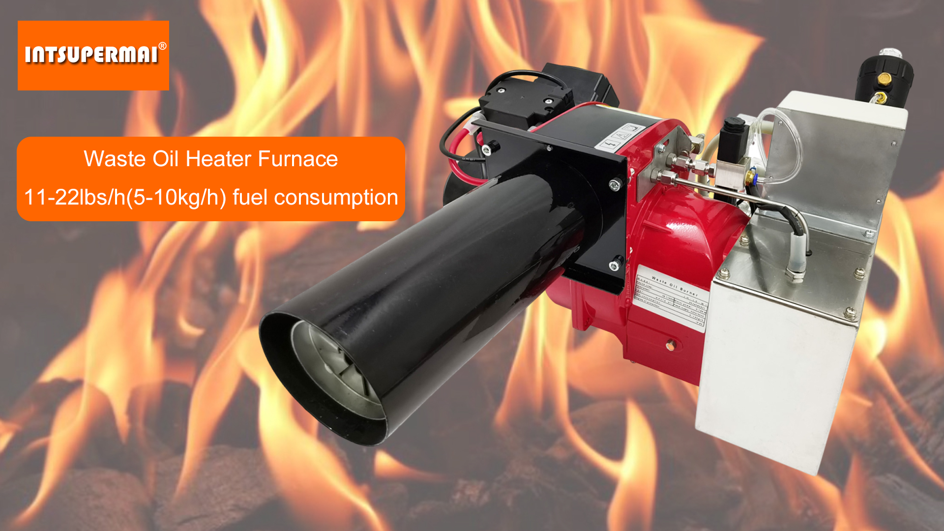 INTSUPERMAI 220V Waste Oil Burner - Multi-Fuel Heater For Boilers & Industrial Use (70,000-150,000kcal/h)