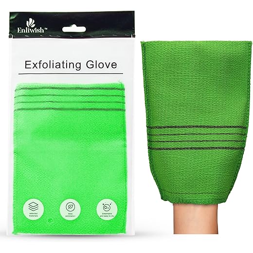 ENLIWISH Exfoliating Gloves 2-Pack - Green