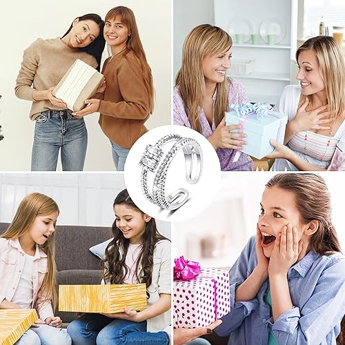 Miniatura 48 de choice of all Anillo giratorio para mujer con texto en inglés «To My Daughter/Wife/Sister/Mom», regalo para hija de mamá, madre e hija, anillo C3