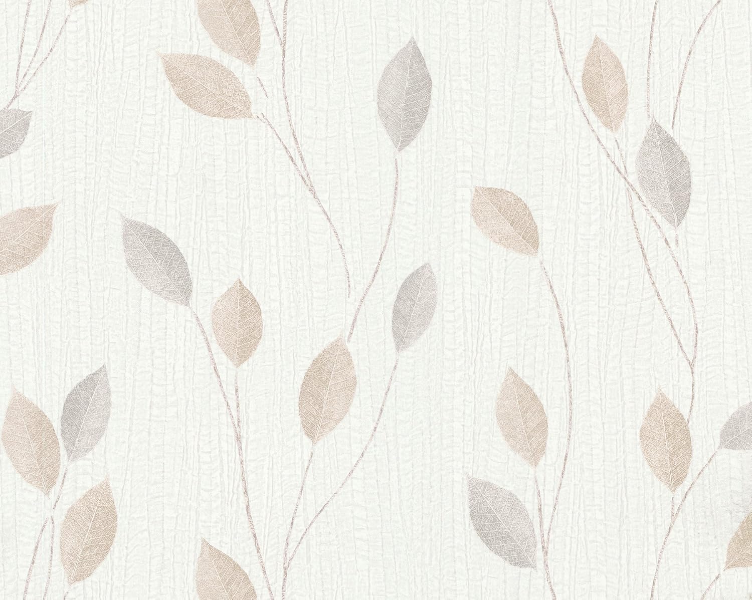 Brewster Home Fashions 142-4034 Beacon House Bellissimo III Leaf Trail Wallpaper, 27-Inch by 396-Inch, White