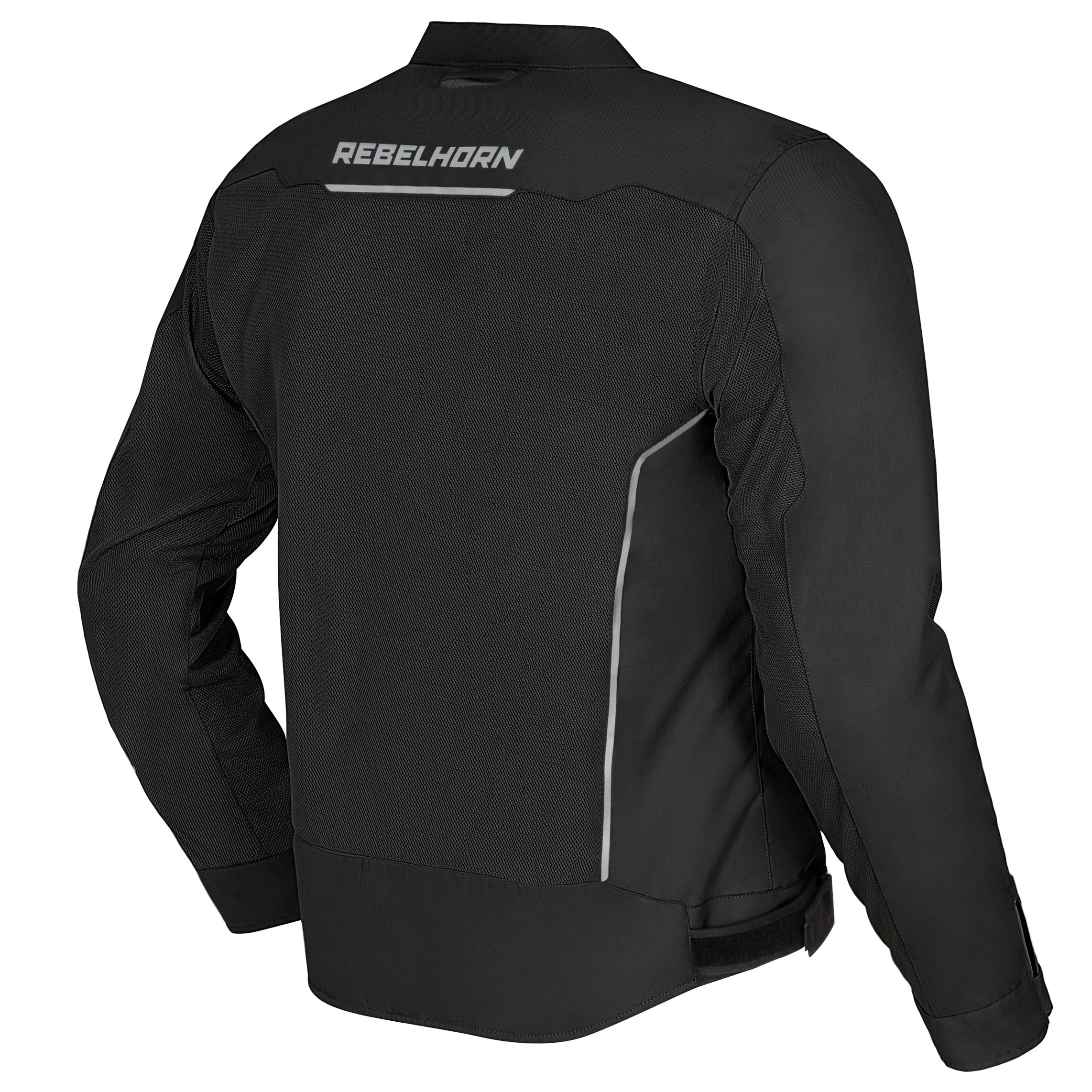 REBELHORN Wave Giacca da Moto Uomo | Tessuto | Pannelli di Ventilazione in Rete | Protezioni Gomiti e Spalle Livello 2 | Tasca per Protezione Schiena | Taglie fino a 10XL