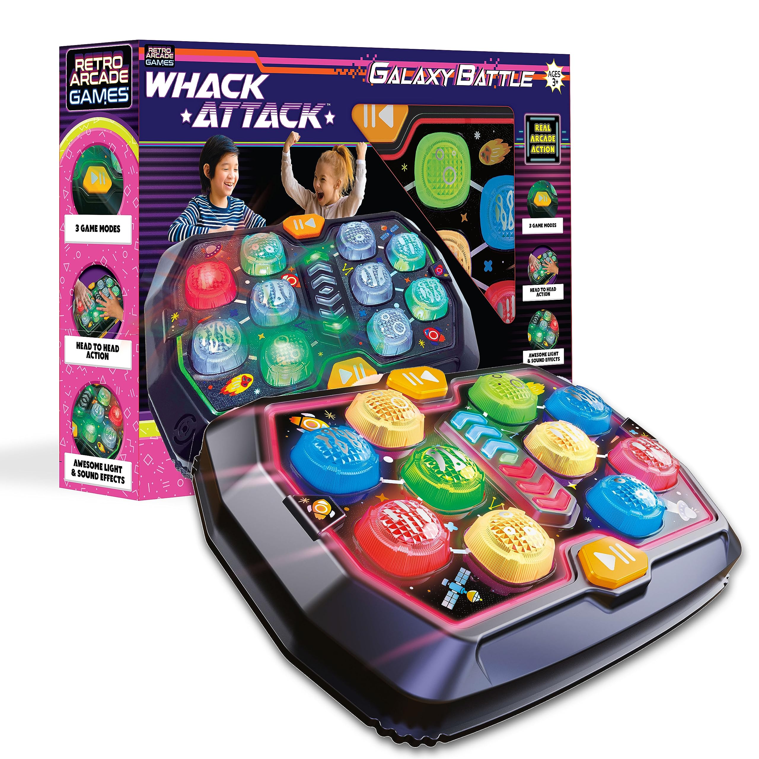 Whack Attack – Electronic Galaxy Battle Game with Sound and Light | STEM Montessori Toy | Fun Educational Gift for Boys and Girls | Portable Arcade Game