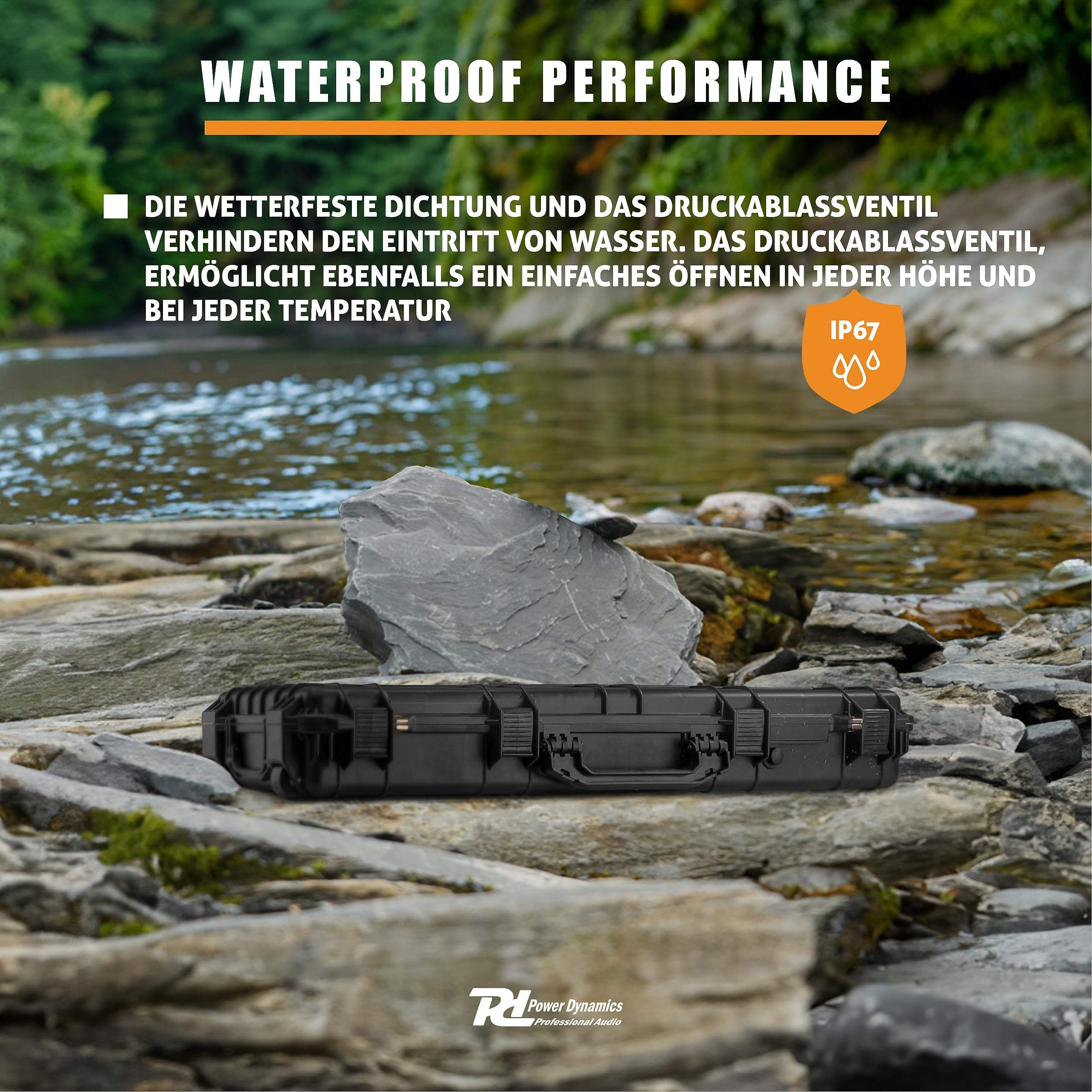 Power Dynamics GIGCase38T, Universal Outdoor Hartschalenkoffer groß, Trolley, Wasserdicht, DJ Koffer mit Schaumstoffeinlage, Waffenkoffer, Foto Koffer, Transportkoffer mit Schaumstoff und Rollen