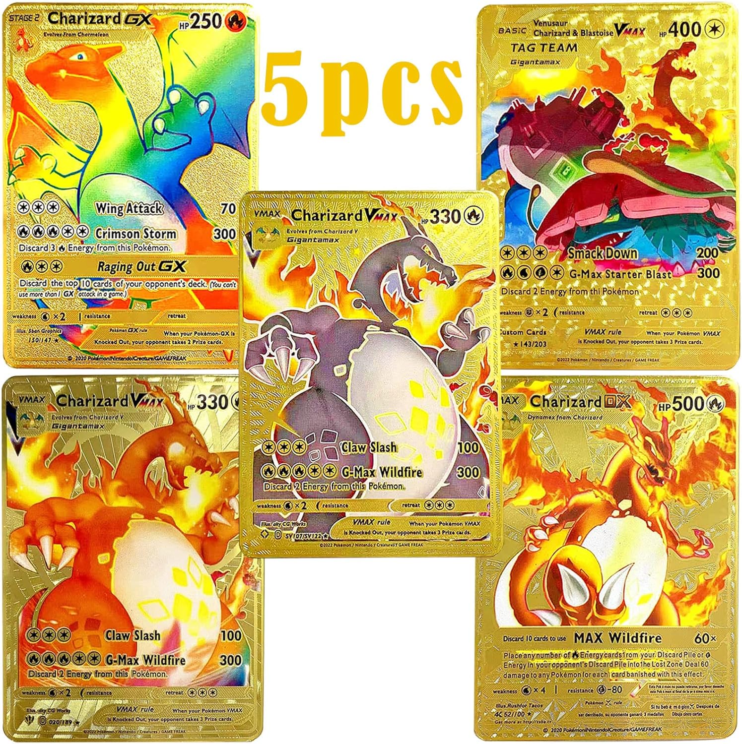 Charizard Gold Plated Cards, Metal Vmax DX GX Series Bahrain | Ubuy