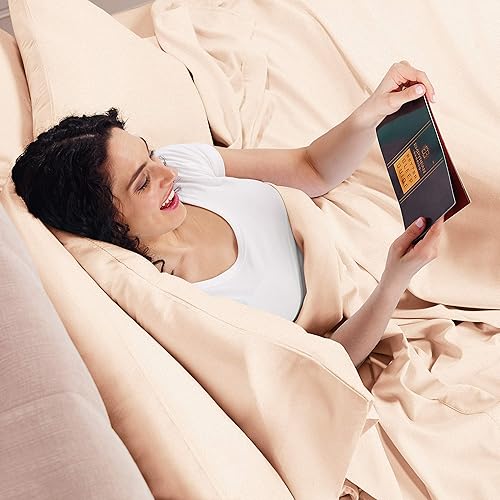 Miniatura 9 de Empyrean Bedding Juego de sábanas California King  4 piezas súper suaves California King  Sábanas de microfibra de doble cepillado  Sábanas de cama