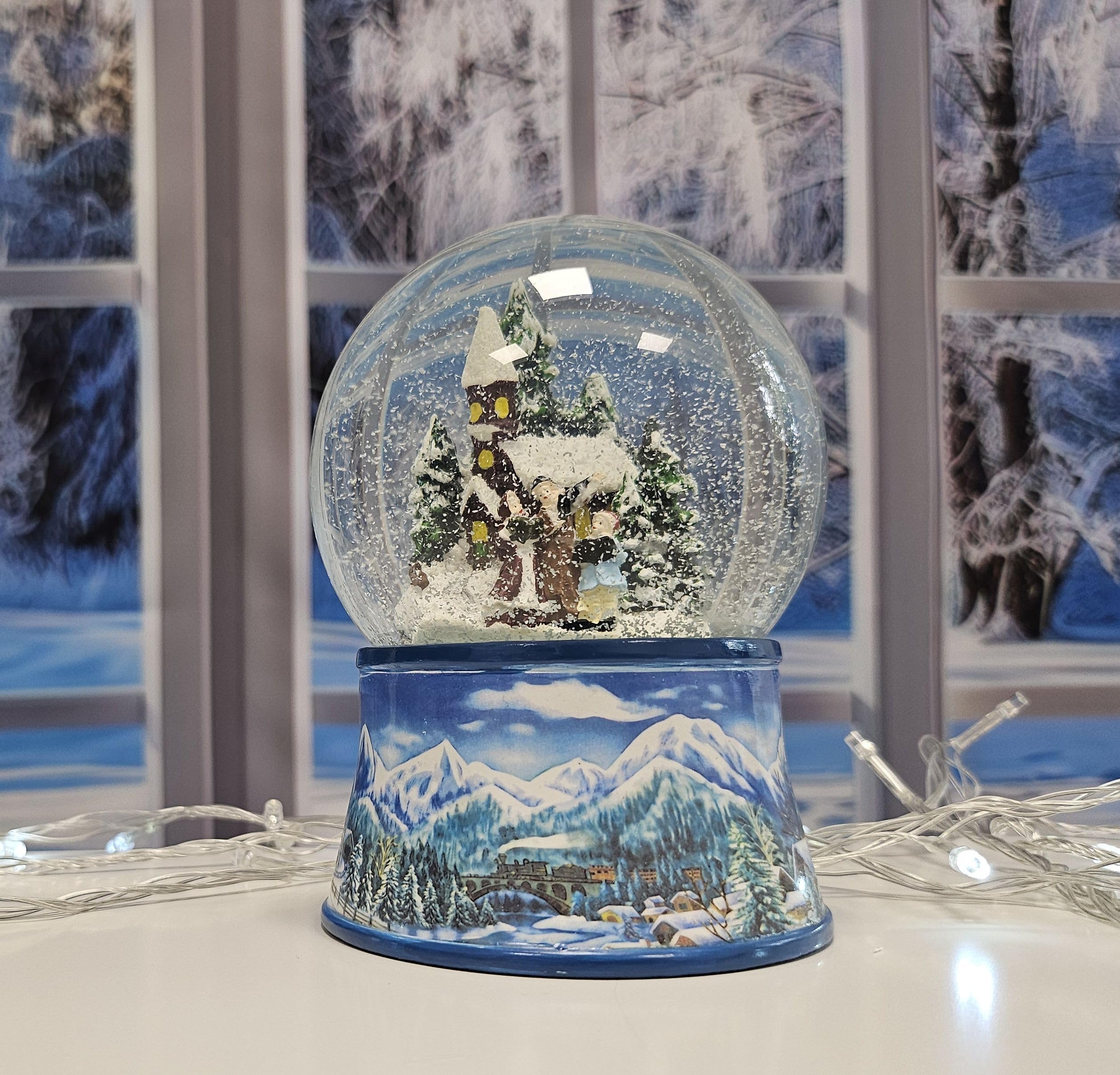 Palla di vetro con neve XXL | Natale| con carillon, 140 mm dimensione altezza | 20274