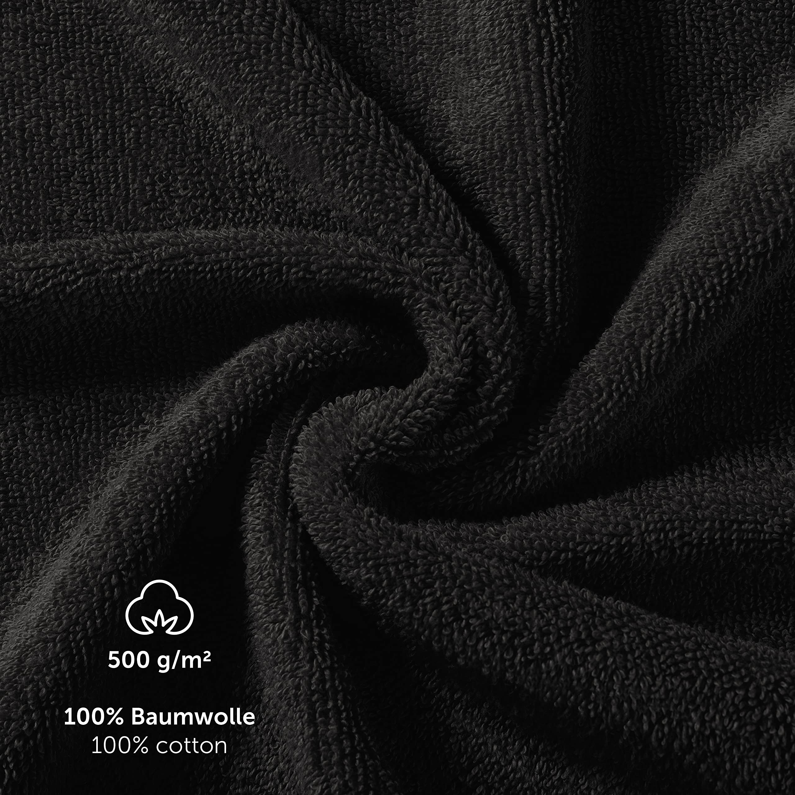 Blumtal Premium zestaw ręczników frotte z pętlą do zawieszania - bawełna certyfikowana Oeko-TEX, miękkie, chłonne - 2x ręcznik do sauny (80x200 cm), czarny