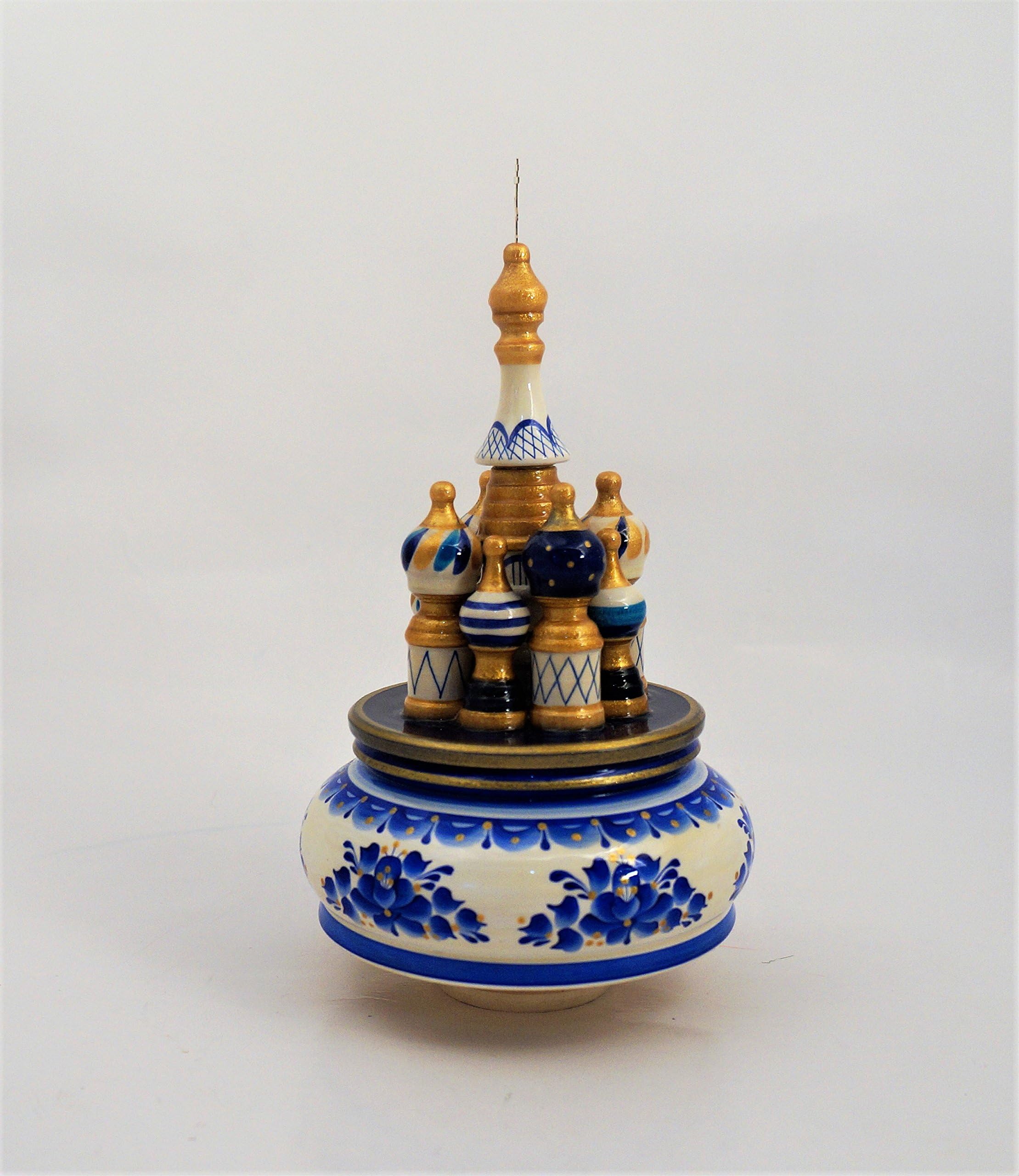 Russian Music Box St. Bazil Cathedral 8" Tall
