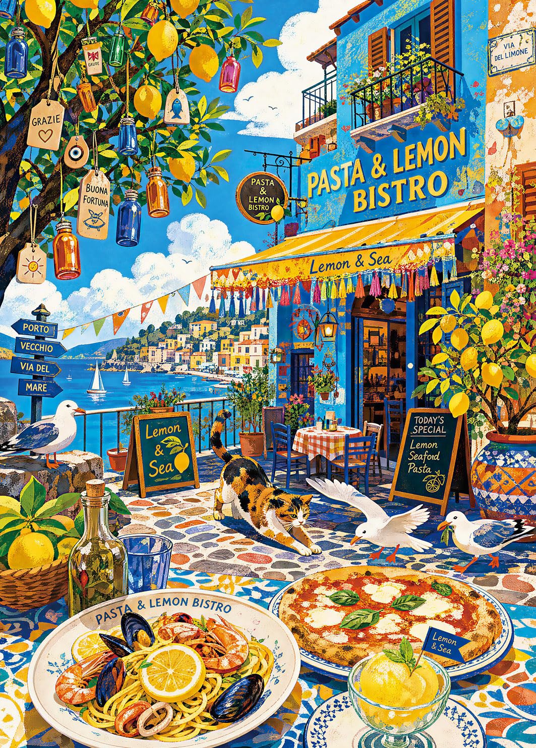 Puzzles 1000 Pieces for Adults-Lemon Bistro — image 1