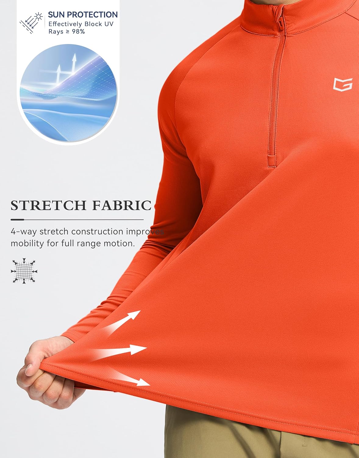 G Gradual Men's Running Shirts Long Sleeve Athletic Shirt Lightweight Quick Dry Quarter Zip Pullover for Men Workout Gym Golf - Image 6