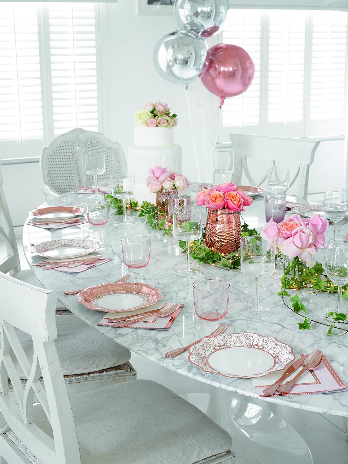 Talking Tables Large Rose Gold Party Plates, Glitzy and Premium Quality Pack of 12 -