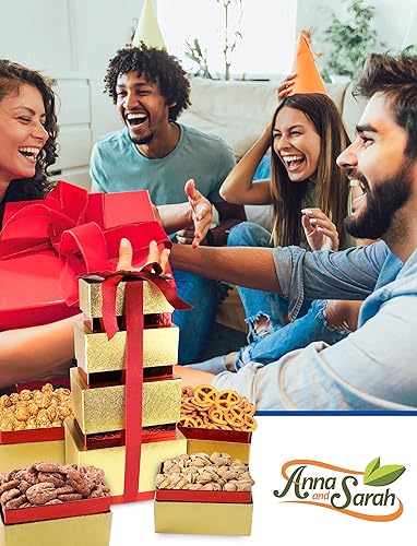 Miniatura 10 de Regalo de Acción de Gracias y Navidad, regalo de frutas secas y frutos secos en caja de torre roja de papaya, papaya - Chips de plátano - Avellana