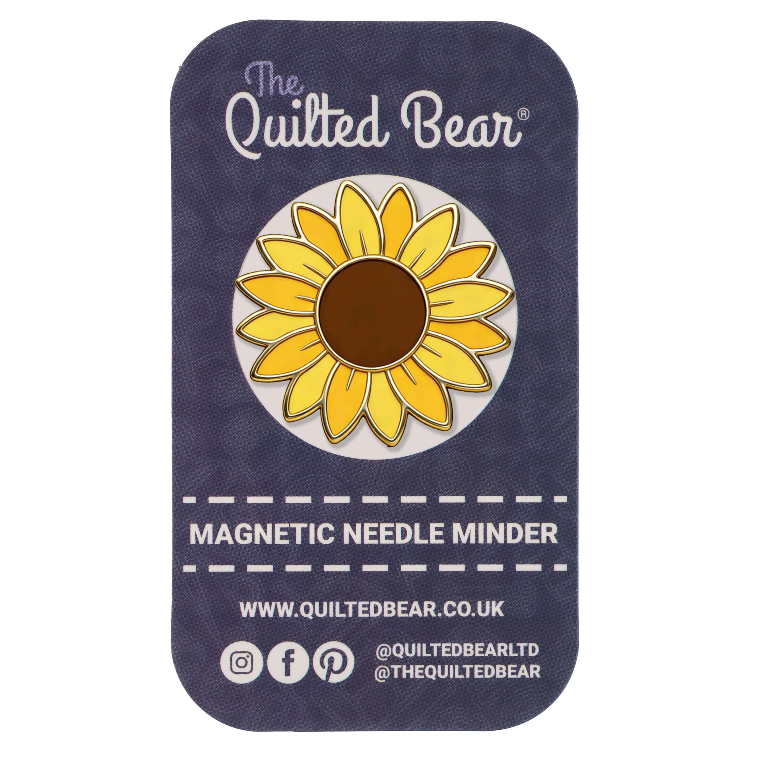 The Quilted Bear Sunflower Magnetic Needle Minders – Enamel Needle Keeper For Sewing, Embroidery & Cross Stitch Accessories | Secure Holder For Sewing Pins & Needles (Sunflower)
