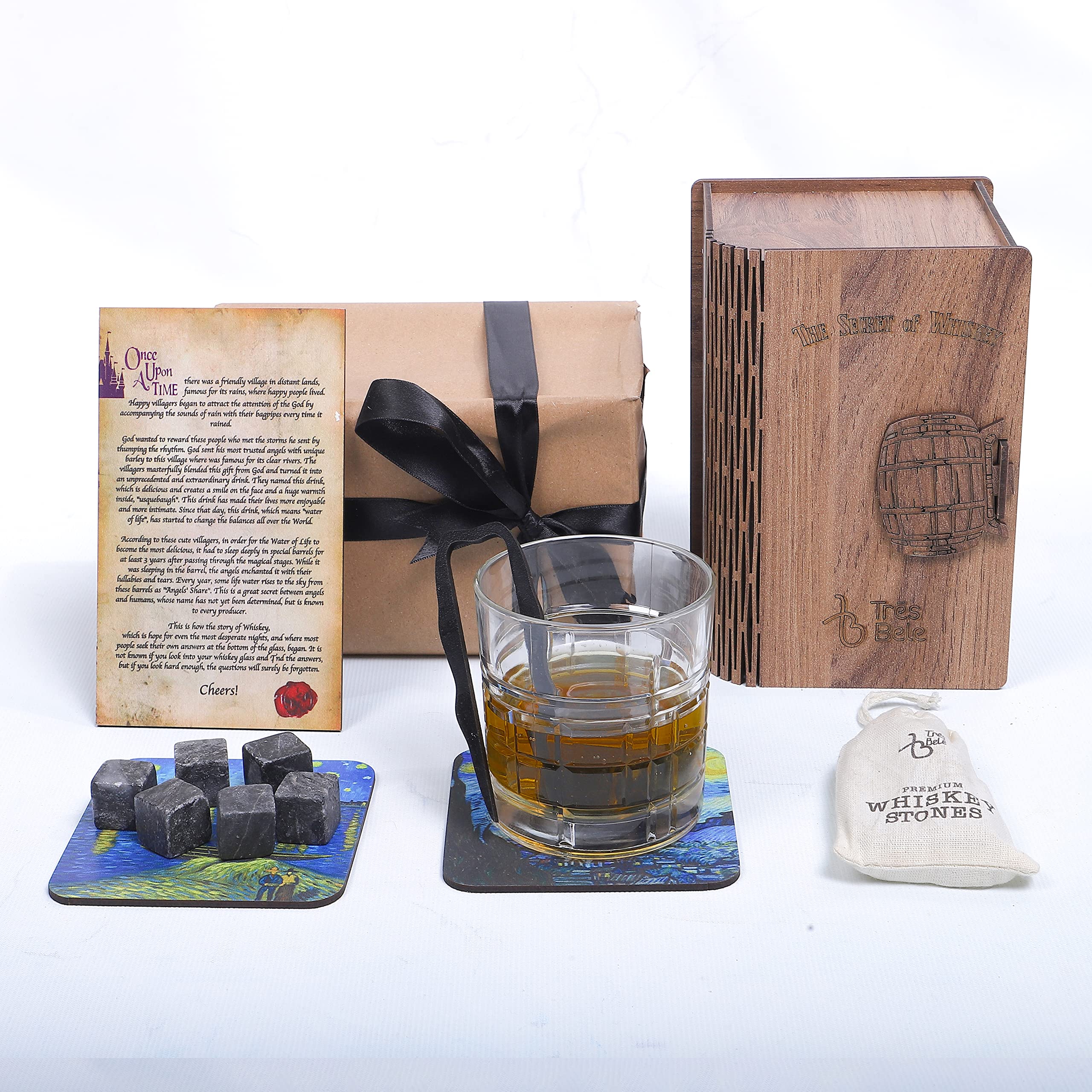 Regalo Per Papà O Marito 40 Anni LIGHTEN LIFE Bicchiere Da Whisky 1963 In Pregiata Scatola Di Legno, Per 61 Anni, Per Papà Confezione Legno Con Pinze E Sottobicchieri