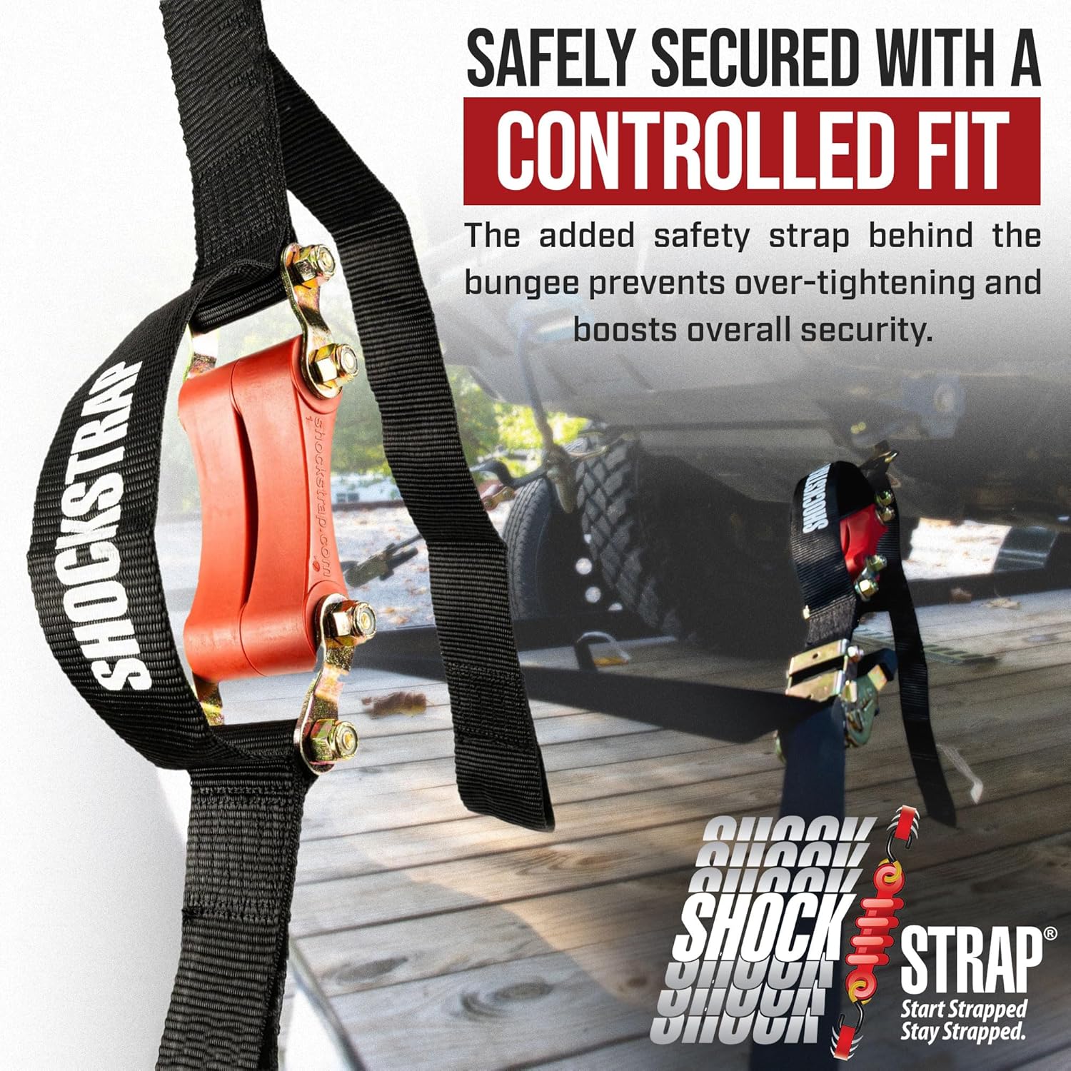 Ratchet Strap, 9' x 2" Shock Absorbing Heavy Duty Tie downs for Cargo, 2,000 LB WLL / 6,000 LB Break Strength, 4-Pack - Image 4