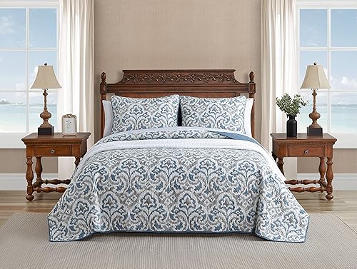 Miniatura 8 de Juego de funda de edredón, tamaño individual, color gris de Tommy Bahama Cape Verde