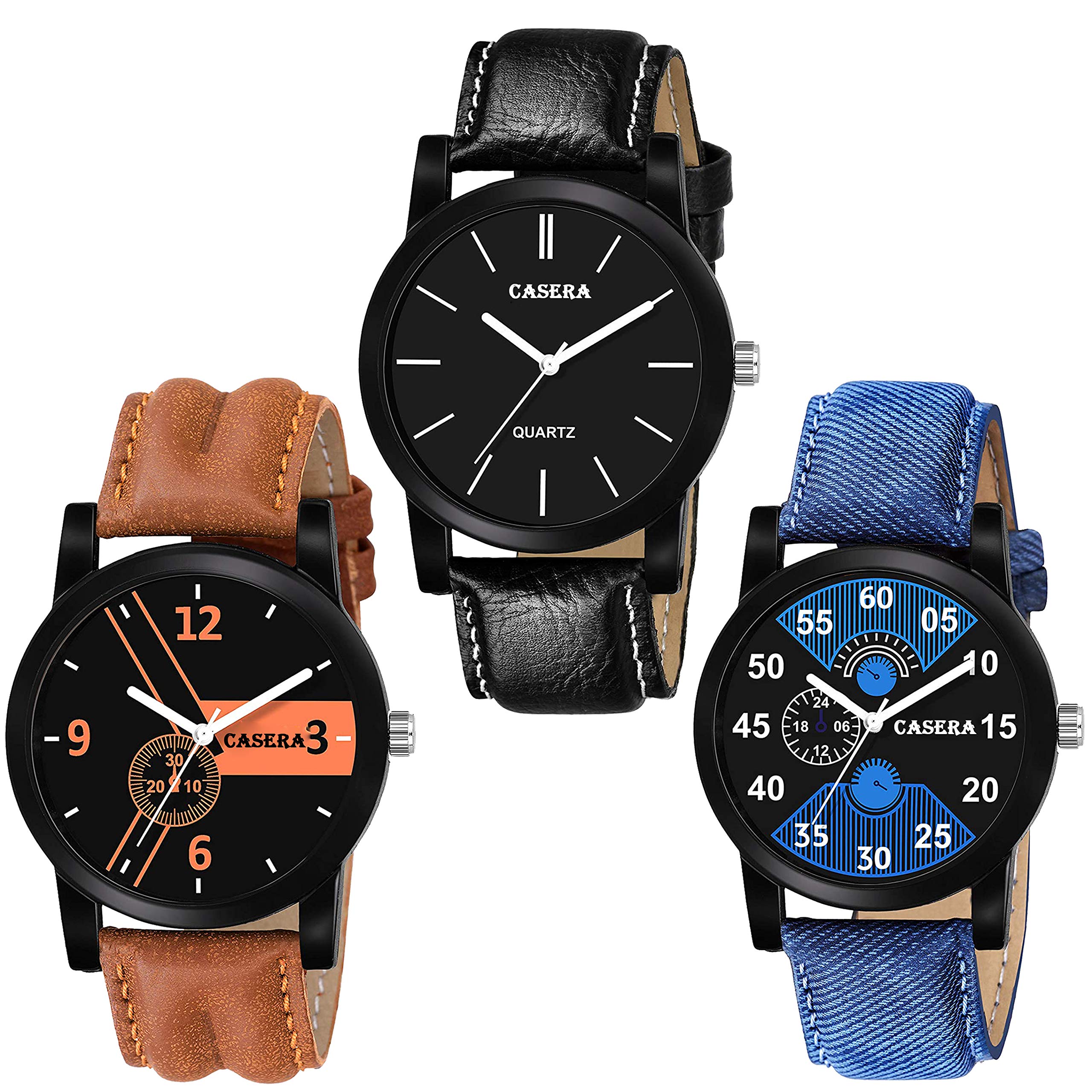casera Brown Blue and Black Analog Watches for Men and Boy Pack of - 3 (B08L21VD42) Amazon Price History, Amazon Price Tracker