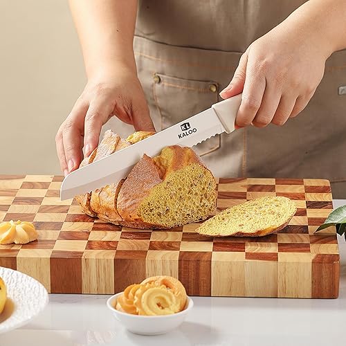 Miniatura 9 de Kaloo - Juego de cuchillos de cocina de 12 piezas, juego de cuchillos de acero inoxidable con mango ergonómico, 6 cuchillos con 6 protectores de