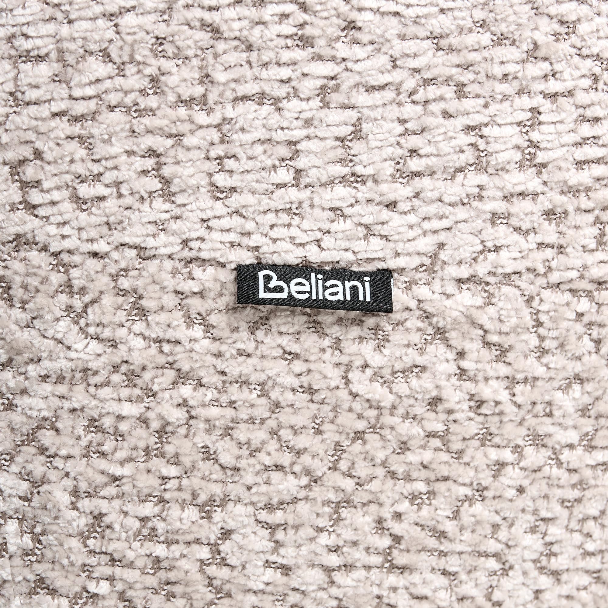 Beliani Sillón Giratorio Moderno con tapizado de Chenilla reposabrazos y Asiento Ancho salón Beige Kuolpa