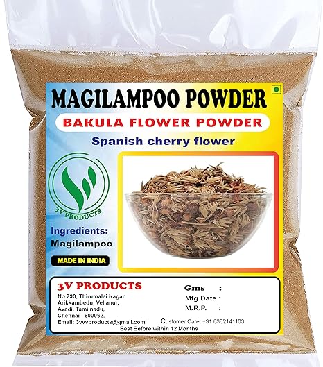 3V PRODUCTS MagilamPoo Powder 100g | Maulsari Flower | Spanish Cherry Flower