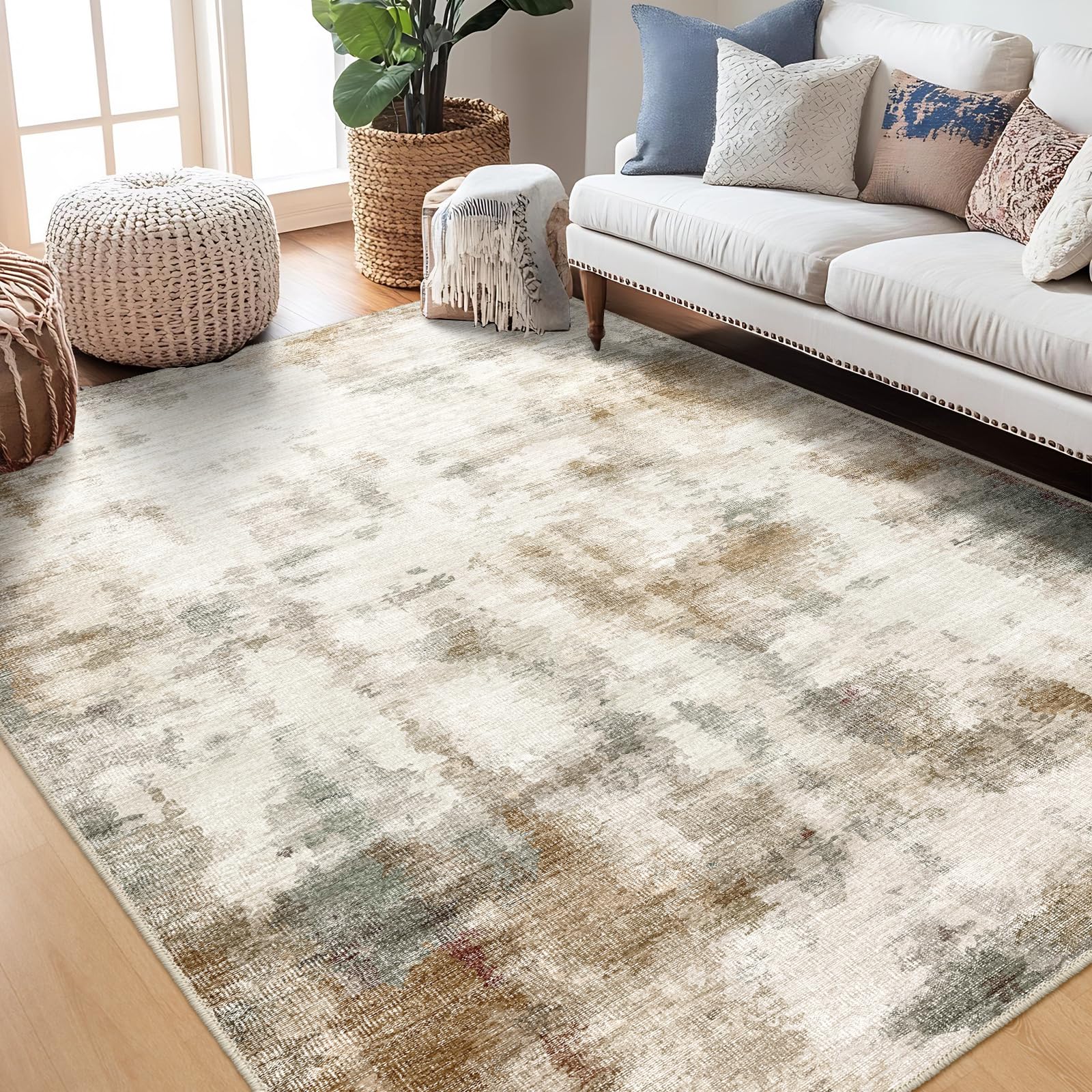 SONGLET Area Rug 160x230cm, Machine Washable Rugs for Livingroom, Large Non Slip Rug for Bedroom Living Room Kitchen Entryway Office Carpet