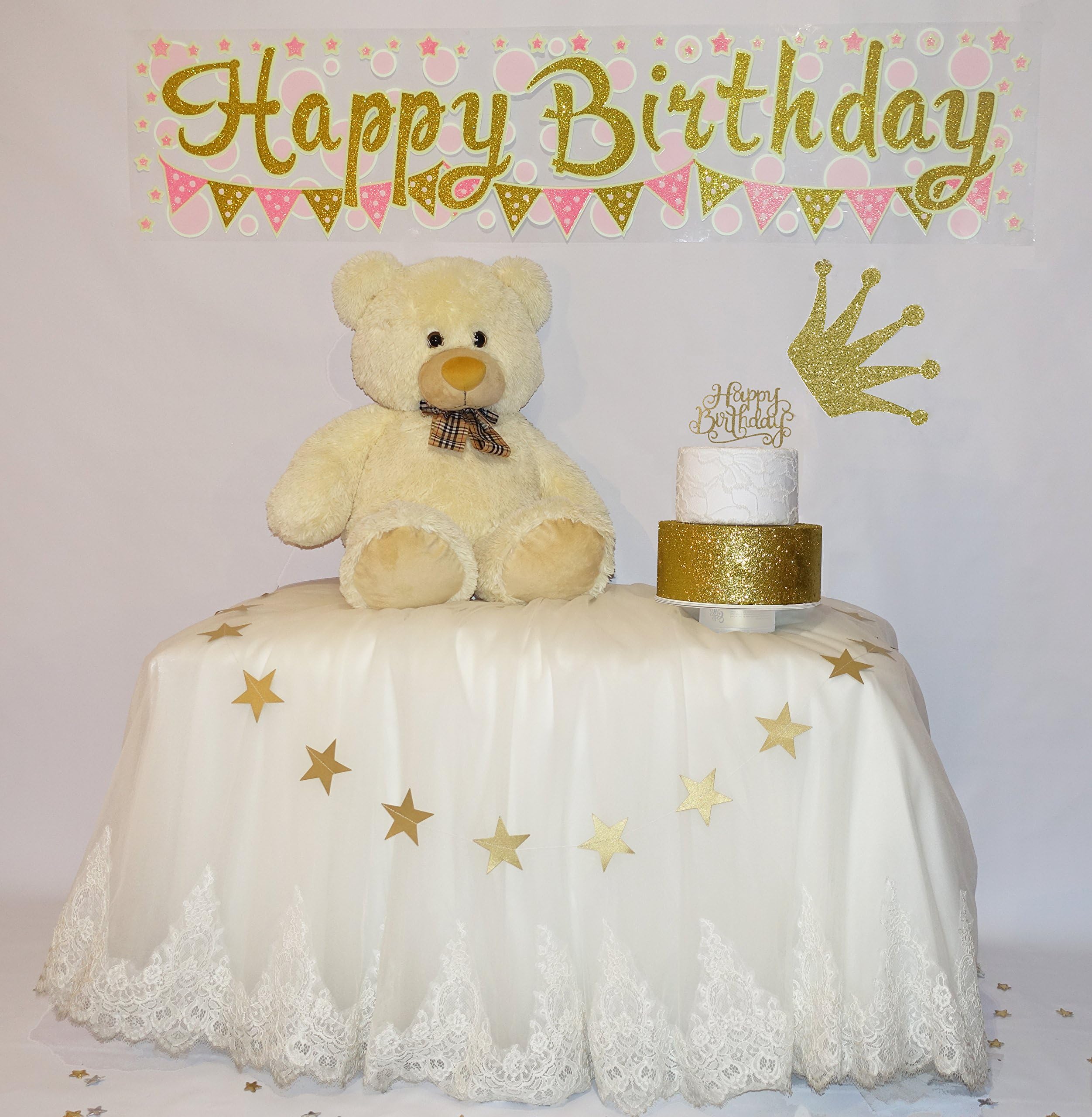 Perfesto Glow Happy Birthday Banner and 200 3D Star Stickers