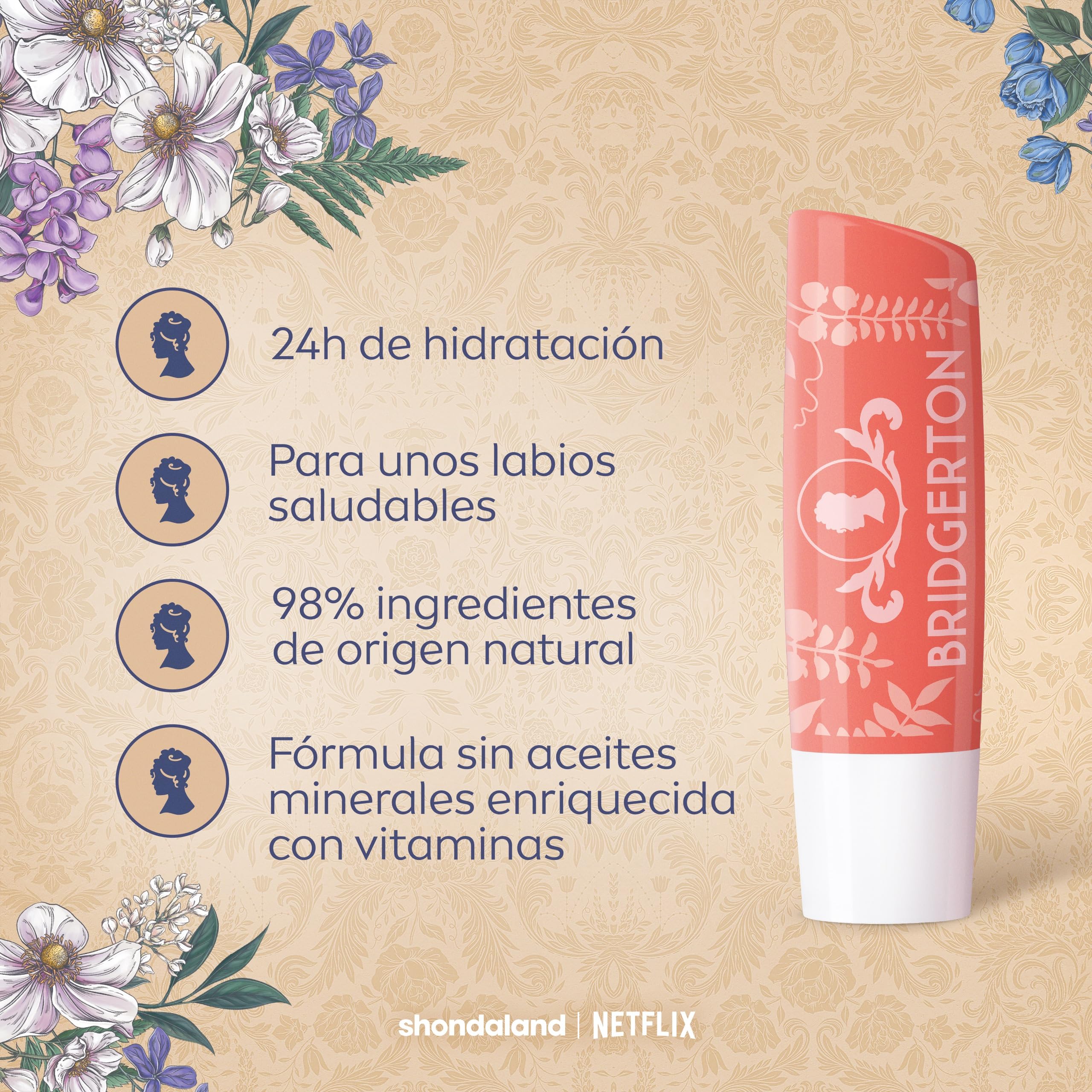 Liposan Bridgerton Edición Limitada Peach Tea- Bálsamo Labial Hidratante - Cacao de Labios con 24h de Hidratación - Aroma a Melocotón - Sutil Brillo de Labios Coral - Todo Tipo de Piel - 4,8 g — view 2
