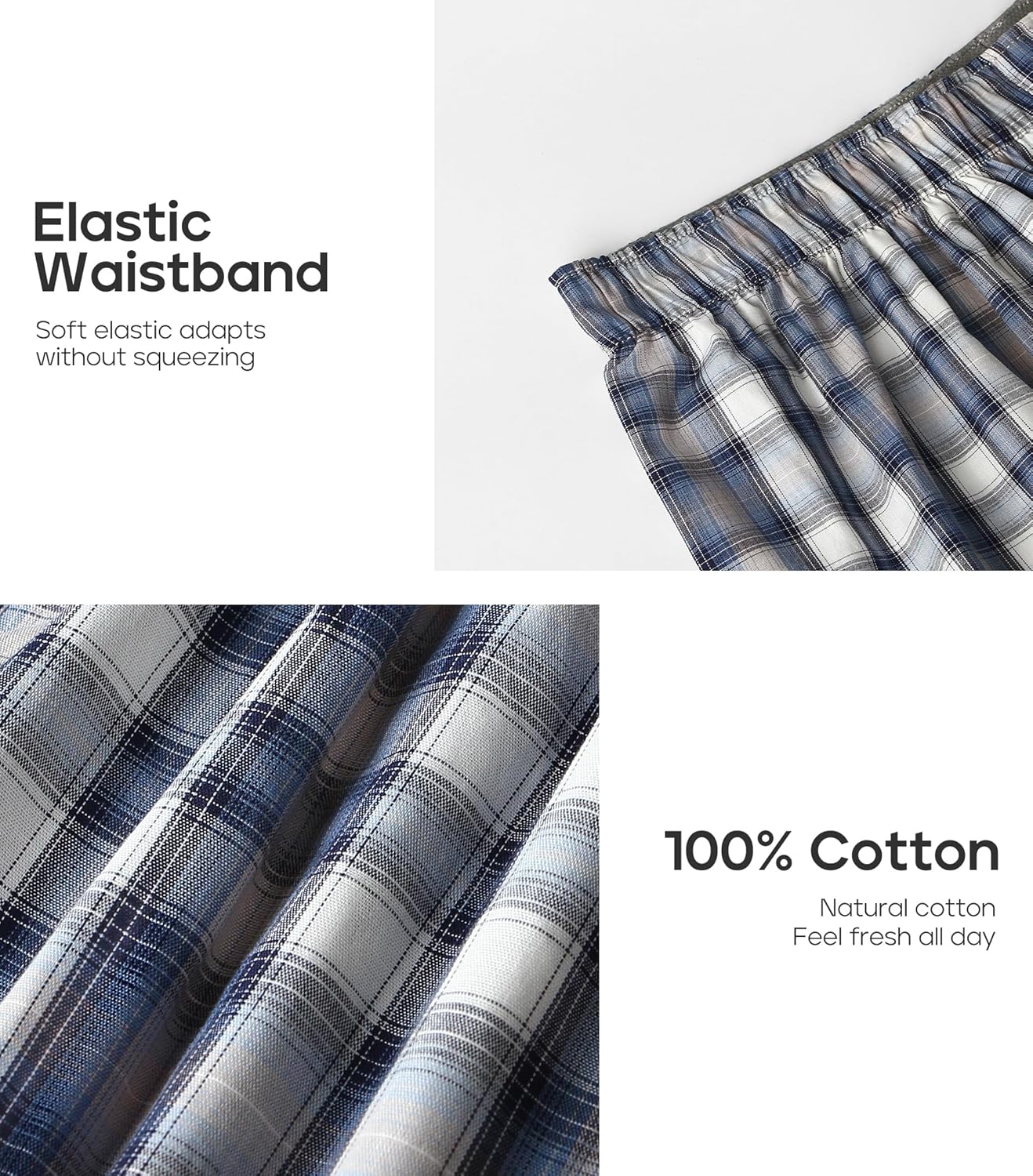 Natural Feelings Classic Boxers Shorts Cotton Woven Mens Underwear Boxers Pack