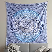 Vista 1 de The Art Box - Tapiz de mandala para colgar en la pared, psicodélico, hecho de algodón indio, se puede usar como colcha, manta para pícnic