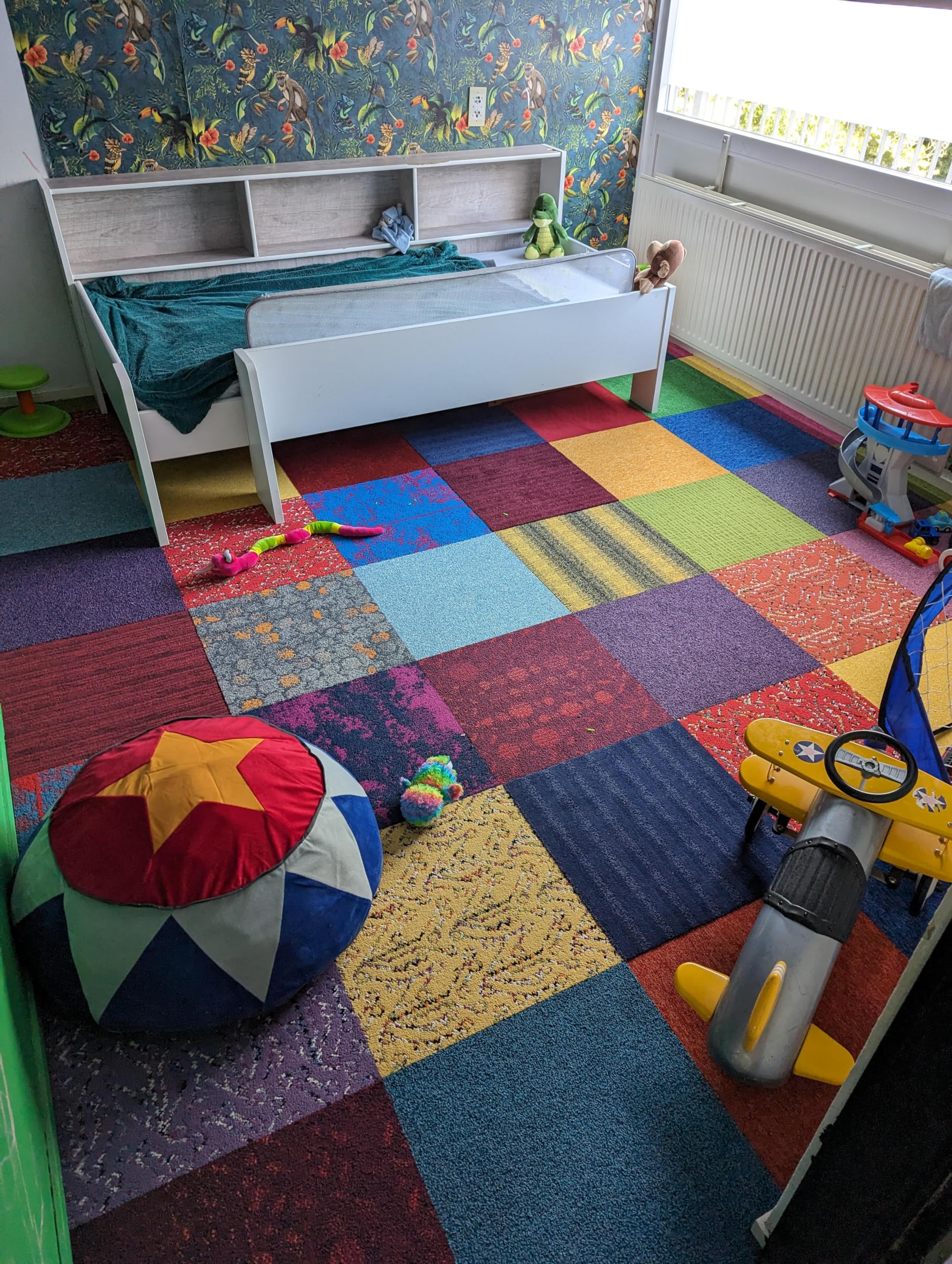 FVLFIL Teppichfliesen Shades of. by Interface | Selbstliegend Bodenfliesen Teppich | 50x50 cm | Pro Karton 16 Stück = 4m2 (Color) Y
