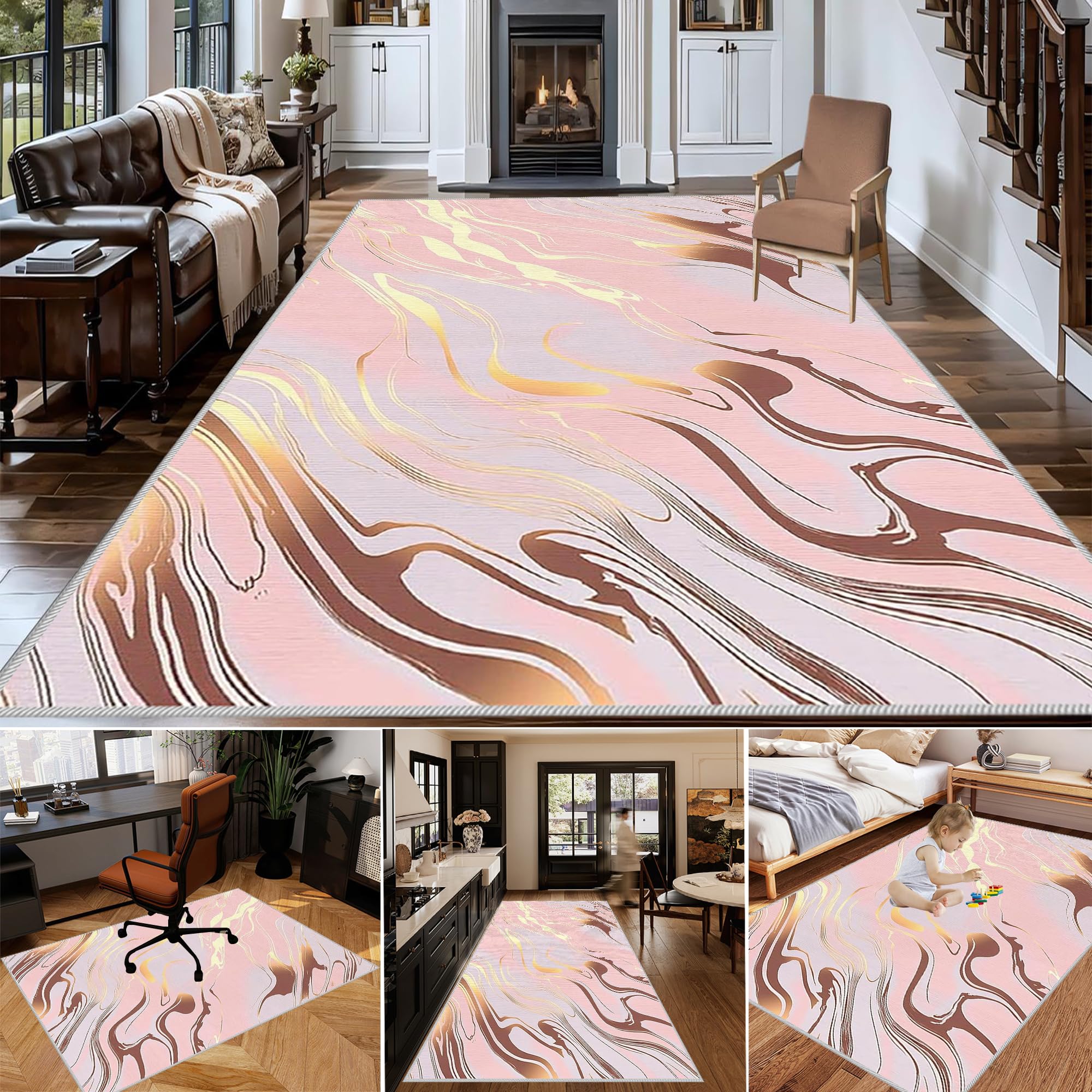 Tapis chambre moderne à poils doux pour un réveil confortable et chaleureux