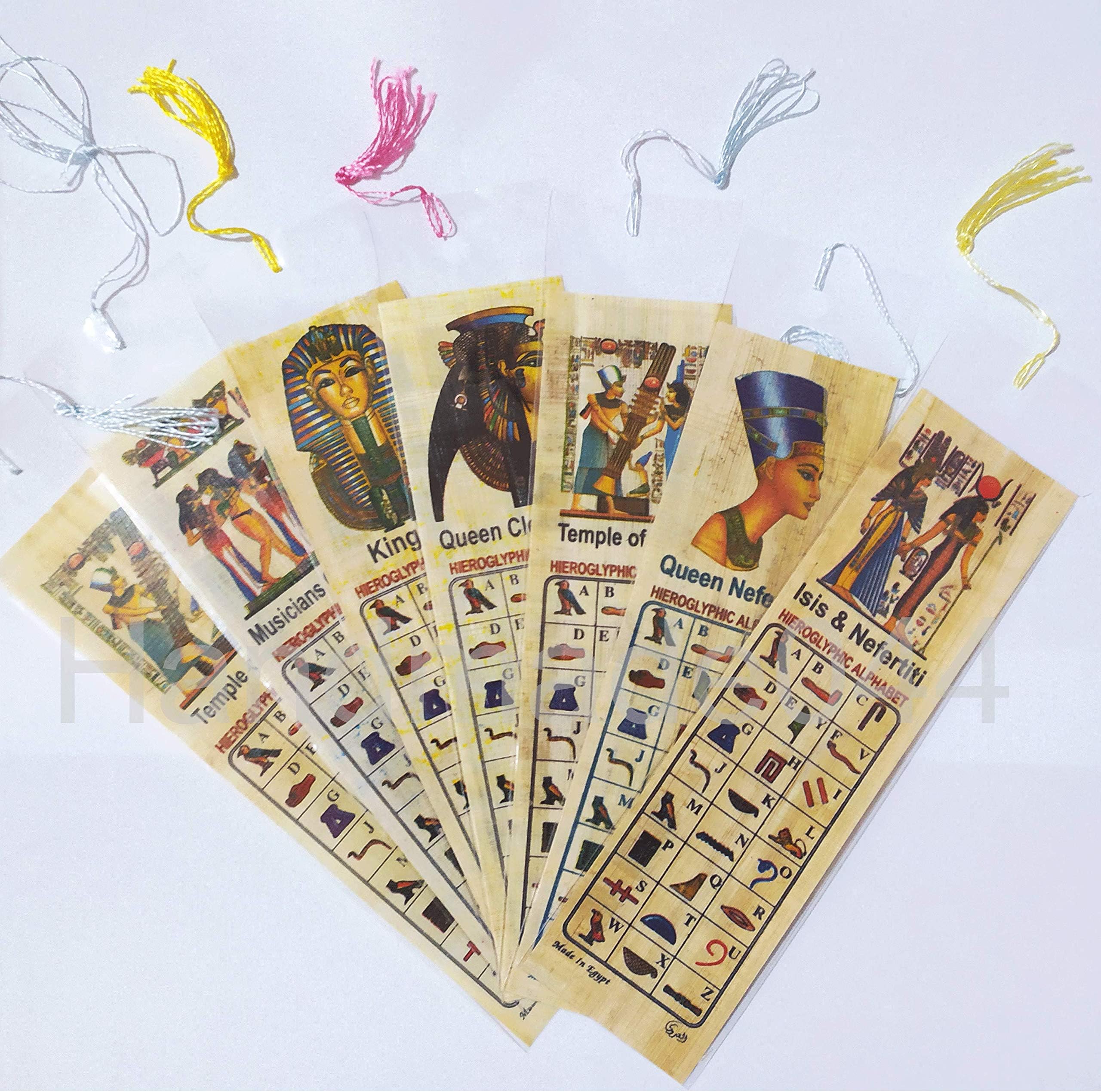 Set of 10 Large Egyptian Papyrus Book Marks History Educational