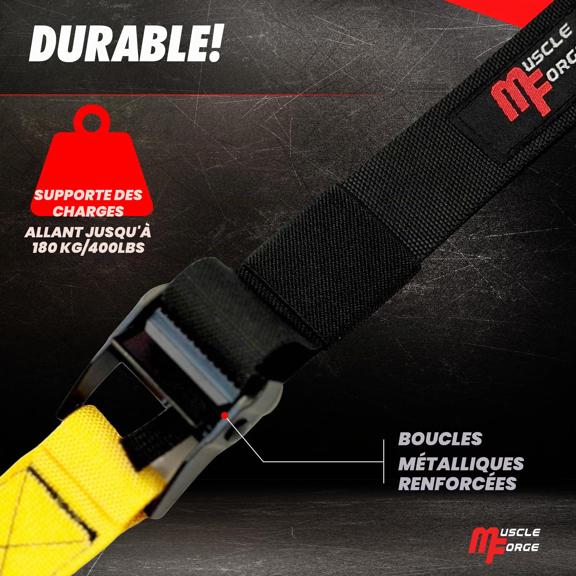 Sangle Nordic Curl – Accessoire réglable entraînement Maison – Renforce ischio-jambiers, Abdos, Sit-ups, Sissy Squats – Ancrage Porte rembourré, Longueur Ajustable – Charge 180 kg léger