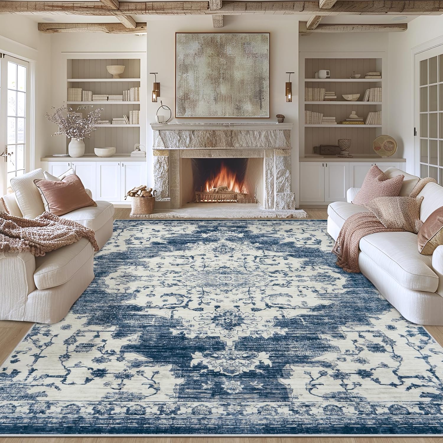 Amazon.com: 8x10 Area Rugs Washable Rug: Lagre Vintage Living Room Rug ...