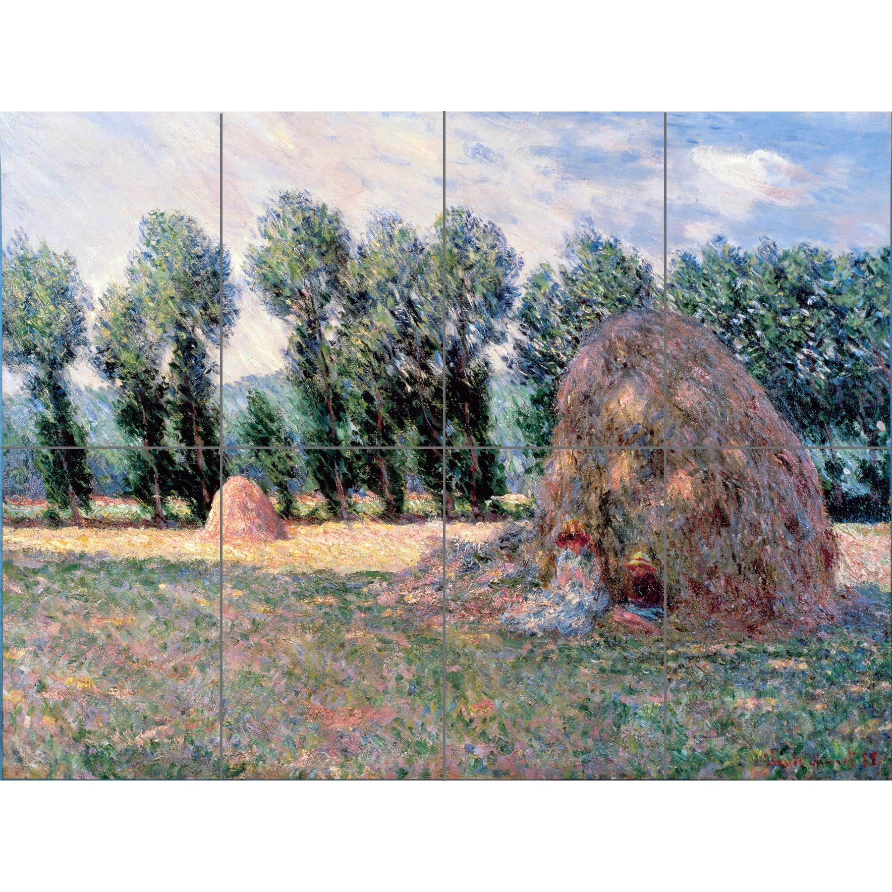 Artery8 Claude Monet Haystacks XL Giant Panel Poster (8 Sections)