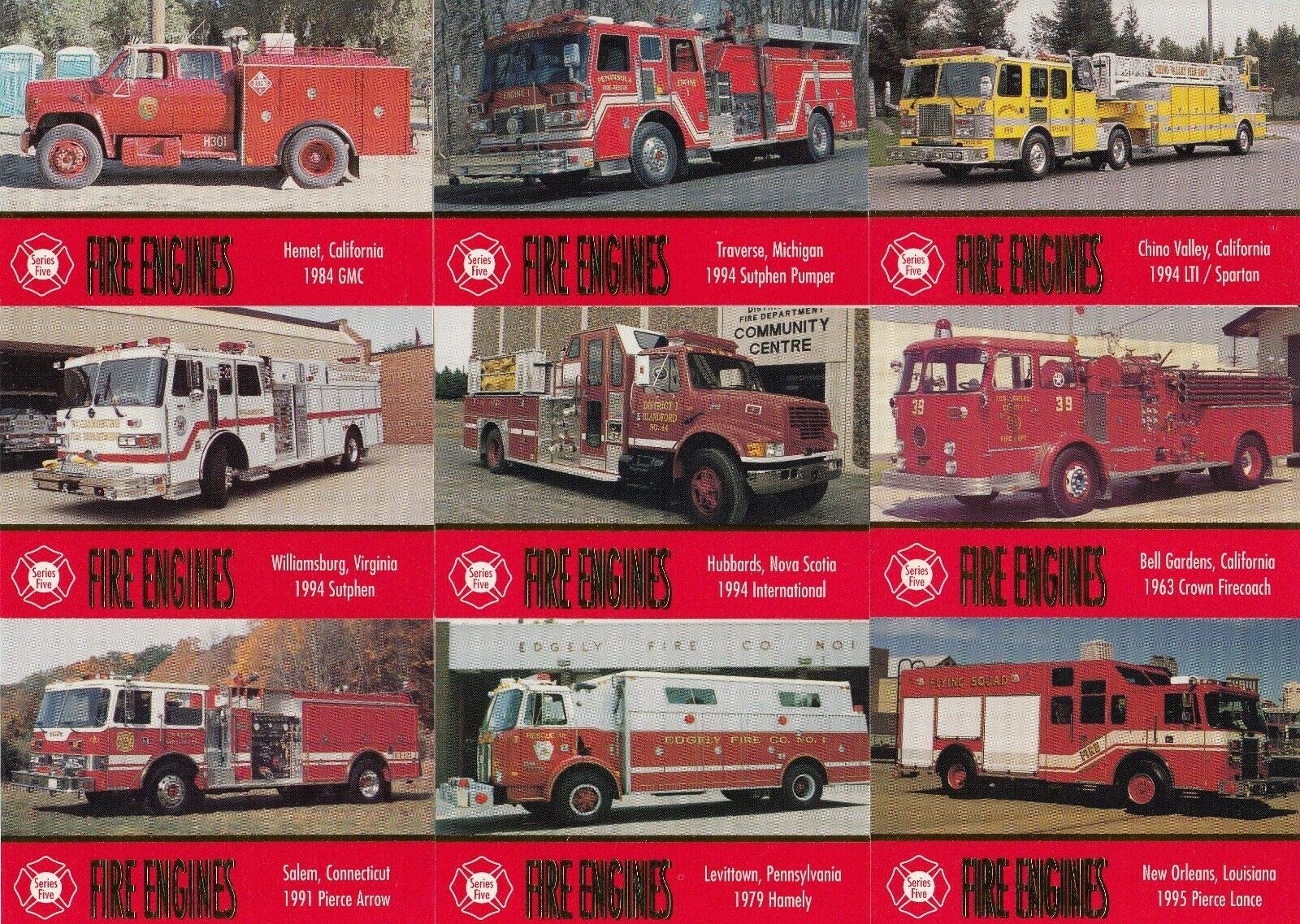 Fire Engines Series 5 1998 First Choice Collectibles Complete Base Card Set of 100 TR
