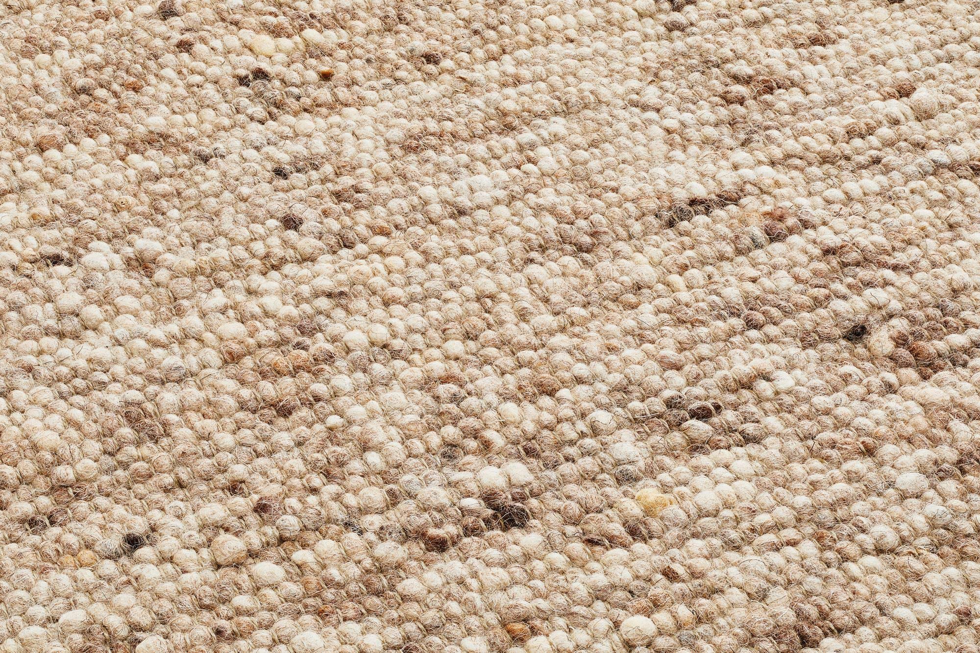 Steffensmeier Handwebteppich Walchsee | Schurwolle mit Fusselstopp, Natur Dunkel, handgewebt, Größe: 70x130 cm Wohnzimmer und Schlafzimmer