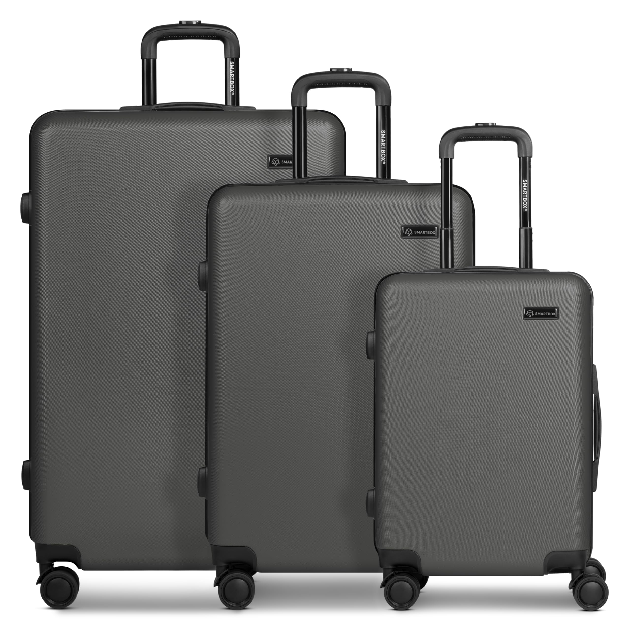 SMARTBOX Twarda walizka Edition 05 ABS 4 podwójne rolki, antracytowy, Set, Klasyczny | Edycja 05, 6 kolorów, 3 rozmiary i zestaw 3 sztuk, twarda obudowa ABS, zamek szyfrowy