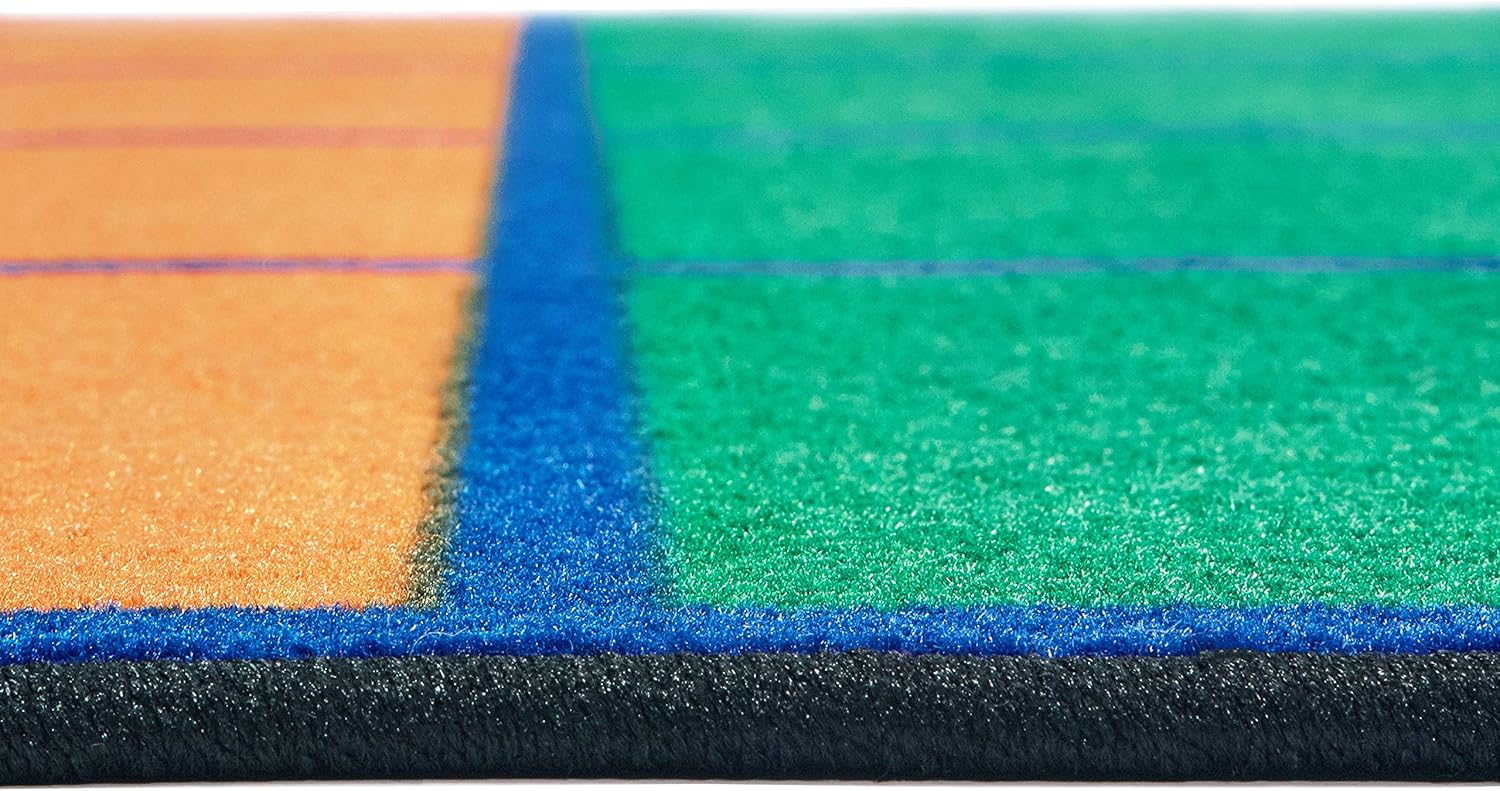 Carpets for Kids 4034 Colorful Seating Rows Classroom Seating Rug Rug 8ft 4in x 13ft 4in Rectangle Blue