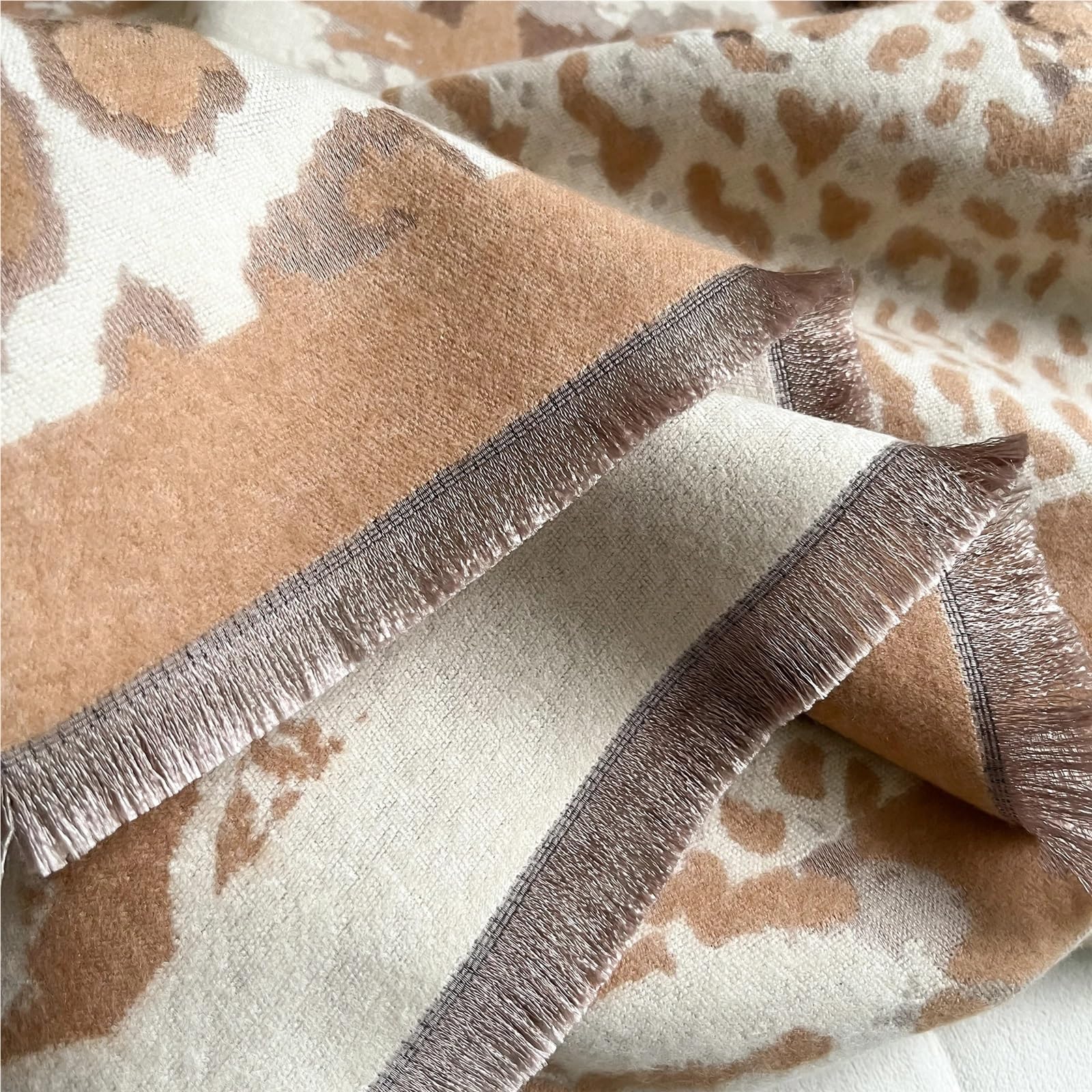 Bufanda de dos caras pashmina cachemira suave y cálida franja Pashmina chal invierno a prueba frío a viento Blanke Para Mujer