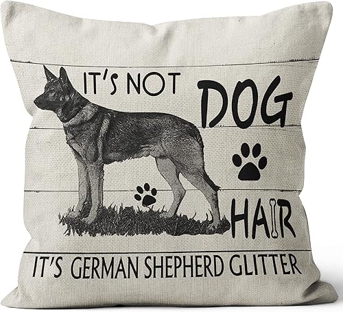 Fundas de almohada de pastor alemán  Funda de almohada decorativa de perro de 18 x 18 pulgadas, regalos de pastor para mujeres y mamás