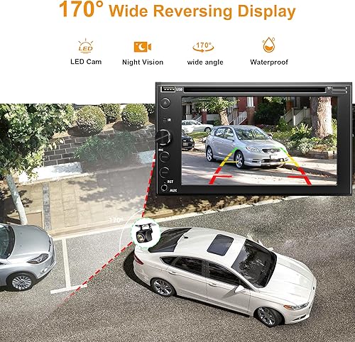 Miniatura 5 de Estéreo de coche doble DIN con reproductor de CDDVD, pantalla táctil de 7 pulgadas con Apple CarPlay y Android Auto, Bluetooth5.2, cámara de