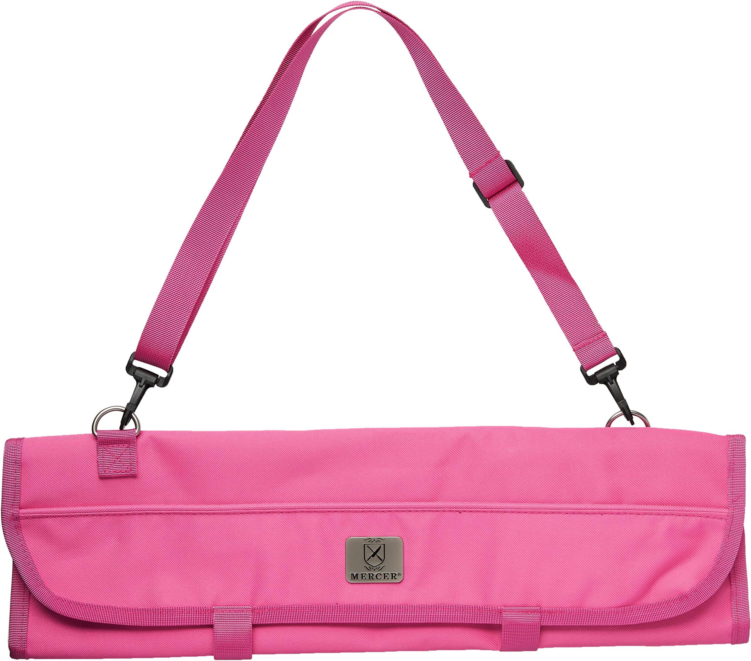 Mercer Culinary 7-Pocket Knife Roll Storage Bag, Pink