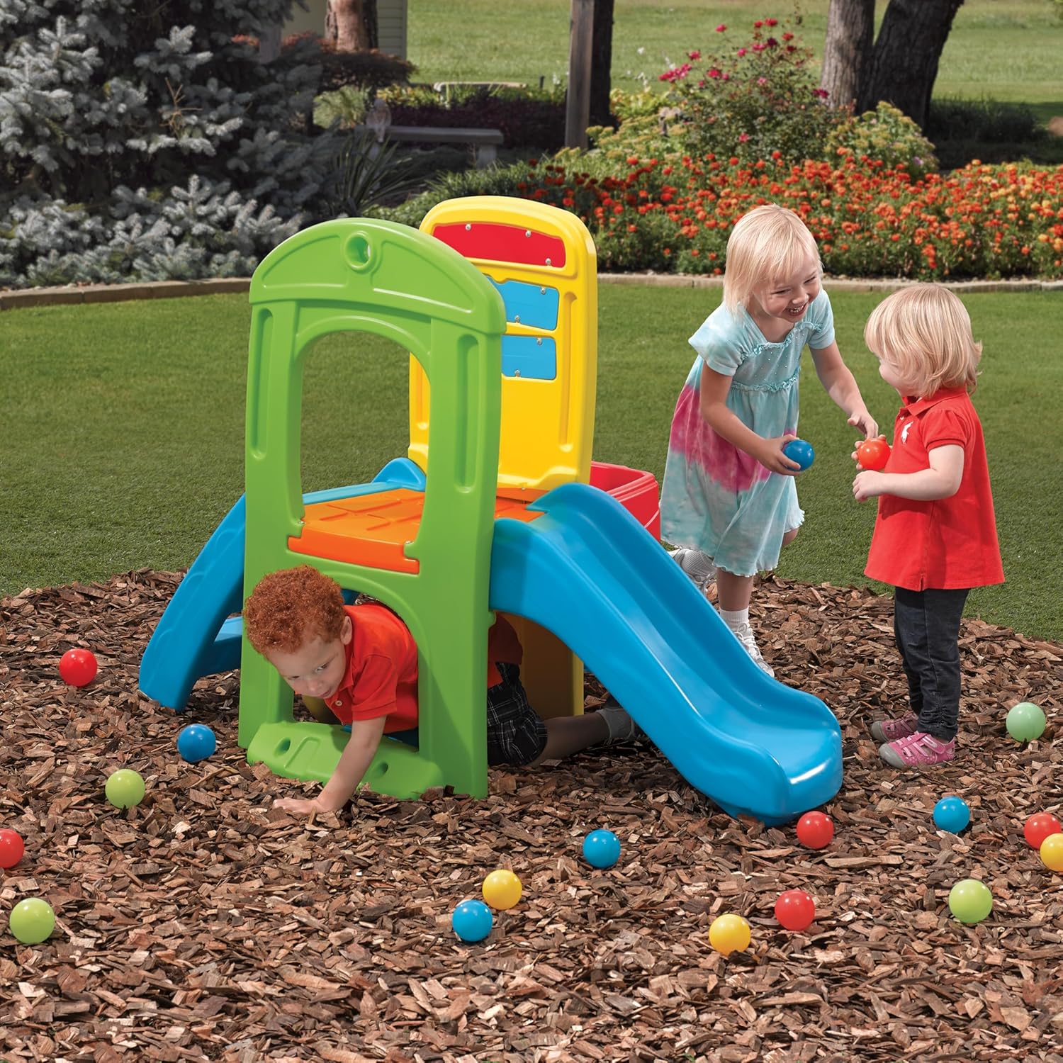 Step2 Play Ball Fun Climber, Kids Outdoor/Indoor Playset, Backyard Playground Set, Slide, Ladder, Ball Drop Maze, Outside Jungle Gym, For Toddlers 1.5+ Years Old