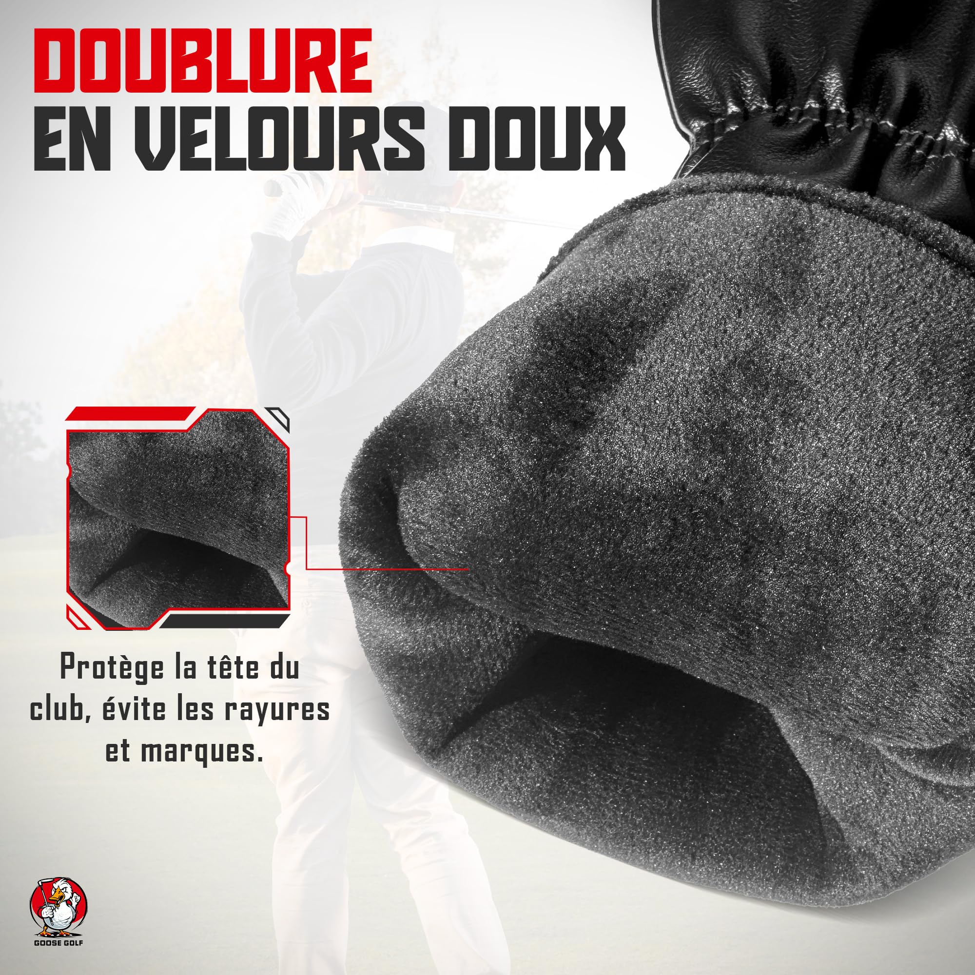 Couvre-Clubs de Golf pour Driver Bois Hybride | Compatible Toutes Marques | Fermeture élastique