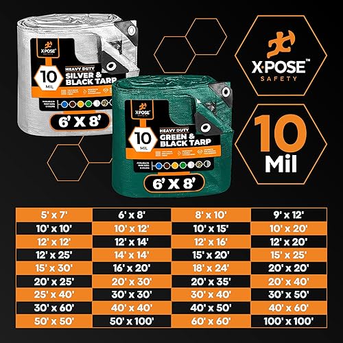 Miniatura 8 de Xpose Safety - Lona de poliéster resistente, 0.394 pulgadas de grosor, resistente al agua, con protección contra rayos UV, reversible, color