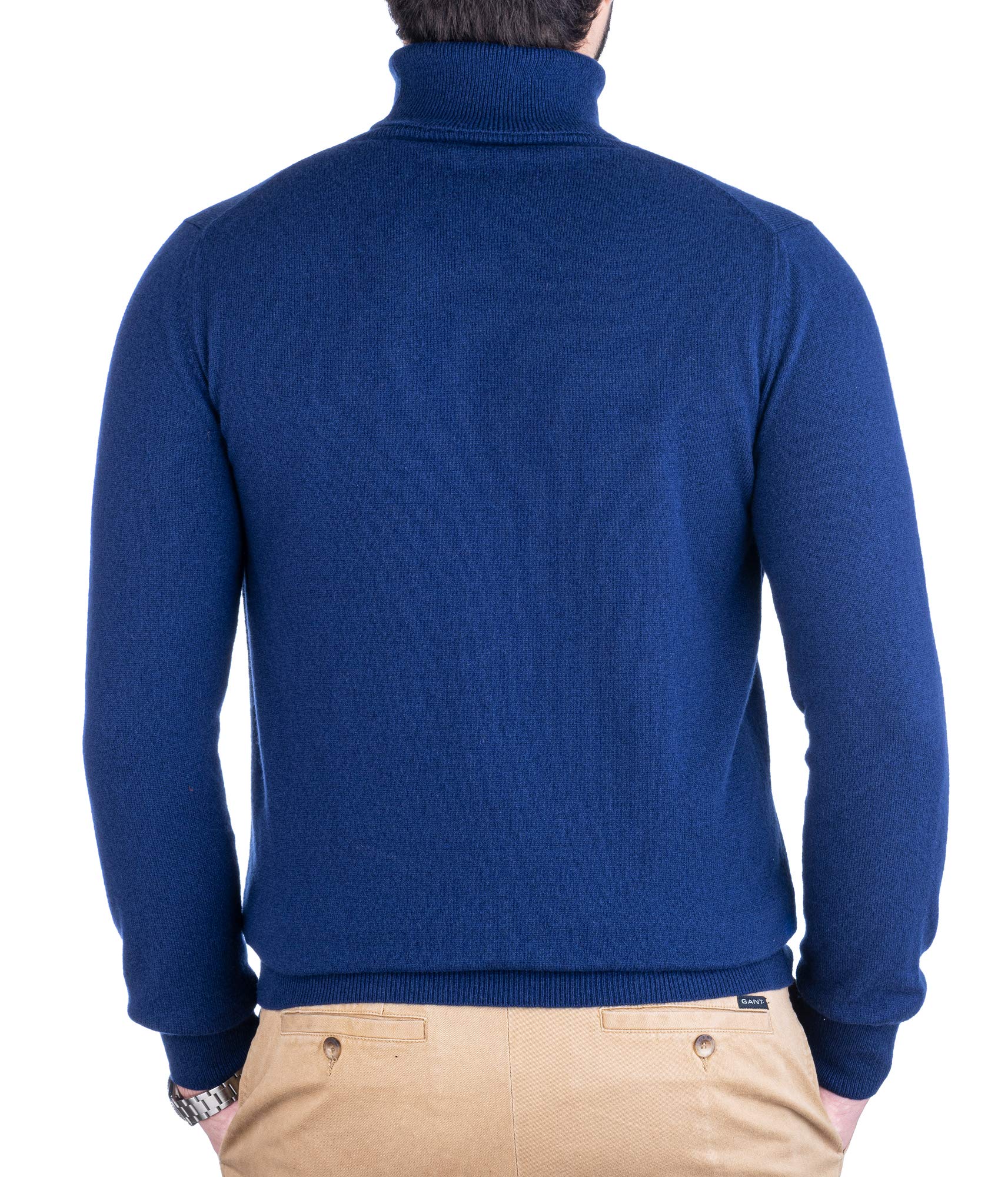 Jersey de Cuello Vuelto para Hombre, suéter de Invierno de Manga Larga, cálido, con 5% de Cachemira, 25% Lana, 30% Viscosa y 40% Poliamida